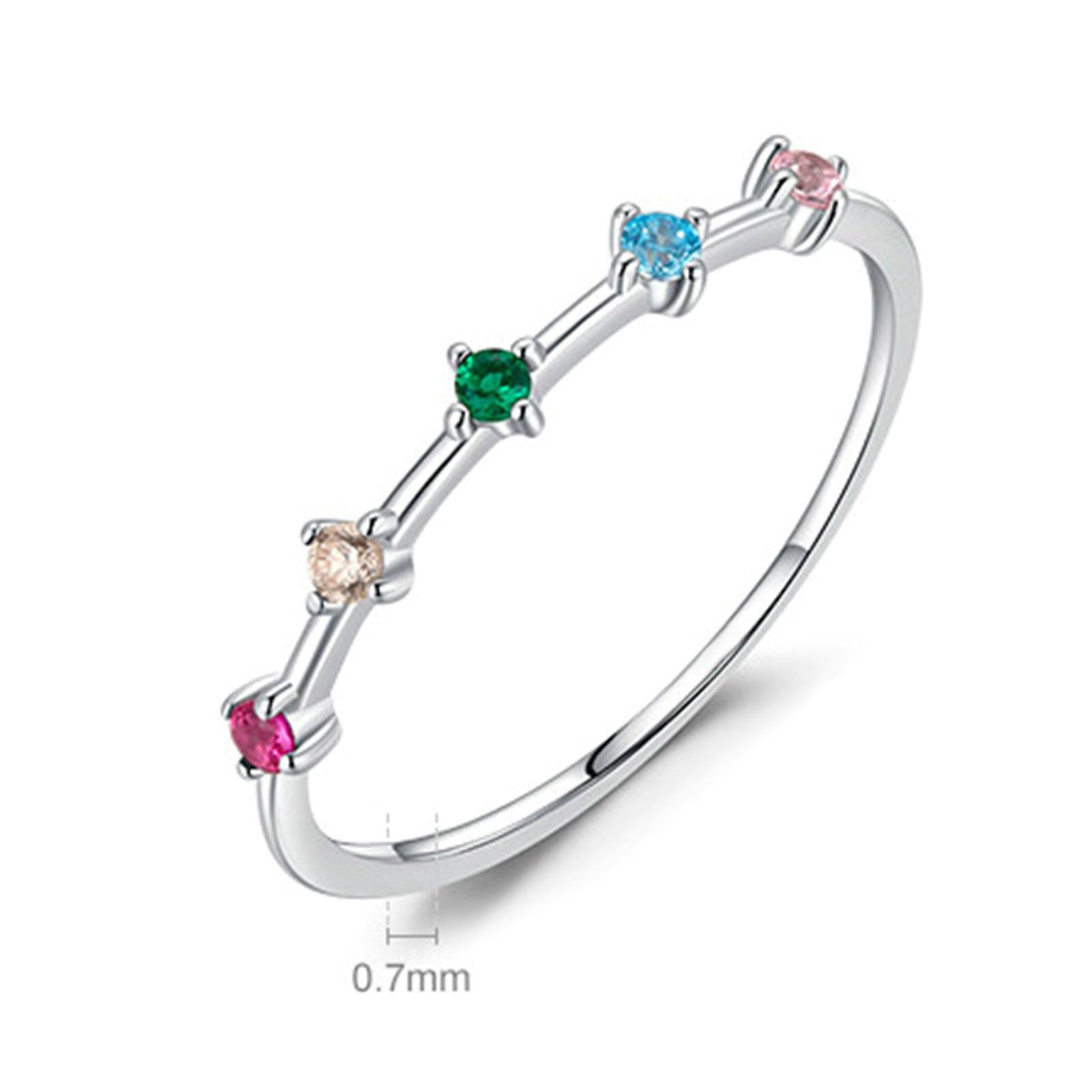 Anillos aniversario mujer, anillo Eternity oro blanco 18 K topacio esmeralda sintético redondo fino y apilable anillo compromiso boda oro blanco para novia, novia