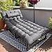 UDPATIO Camping Betten Feldbetten Klappbar, Liegestuhl Mit Auflage Polster, Gartenliege mit Verstellbarer Rückenlehne, Strandliege Campingliege für Outdoor Camping Grau