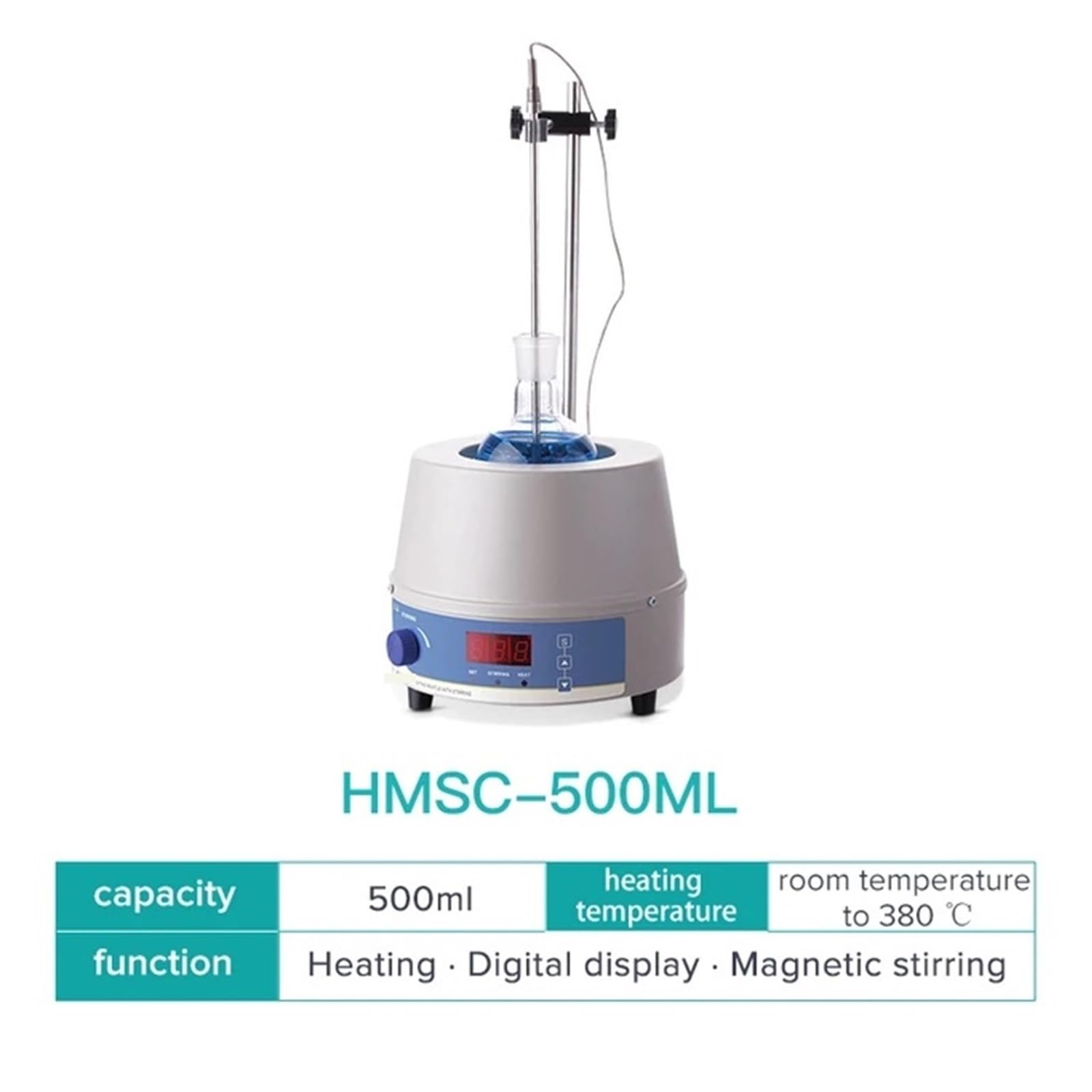 LABOR-Rührer, Offizieller Shop 1000 ml digitaler elektrischer Heizmantel, Magnetrührer, Laborausrüstung mit Thermoregler(HMSC 500ml)
