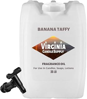 Banana Taffy Fragrance Oil (Our Version of The Brand Name) (25 LB Tote) for Candle Making, Soap Making, Tart Making, Room Sprays, Lotions, Car Fresheners, Slime, Bath Bombs