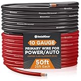 InstallGear 10 Gauge 25ft Black and 25ft Red Power/Ground Wire True Spec and Soft Touch Cable