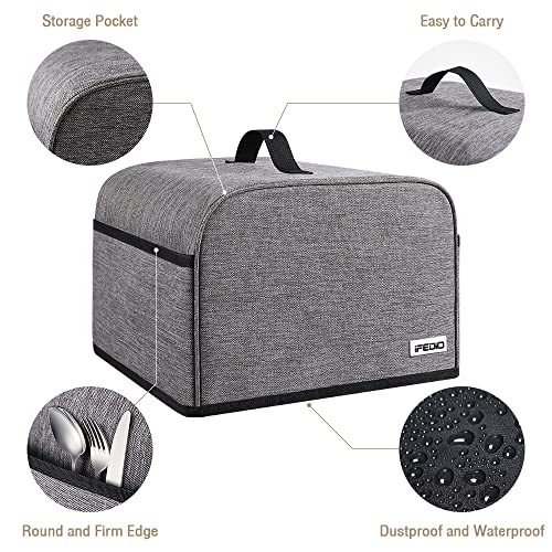 Ifedio 4 Slice Toaster Cover With Pockets & Top Handle,Small Appliance Toaster Dust Cover, Machine Washable(Black) #TOP3
