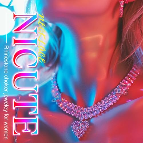 Nicute Rhinestone Y-Necklace Jewelry Star Long Choker Necklace Sparkly Crystal Festival Necklace Chain for Women2