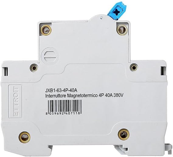 Automatic magnetothermal switch 4P 40A 380V 6kA MCB C40 occupies 4 DIN modules