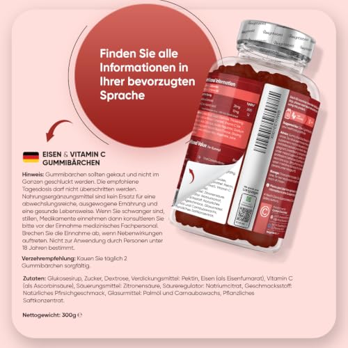 WeightWorld Eisen & Vitamin C Gummibärchen - 2 Monate Vorrat - 120 Gummies – Ansicht 4
