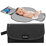 Zooawa Portable Diaper Changing Pad Mat Waterproof Folding Station Clutch Travel Carrying Bag for Baby Infants, Black