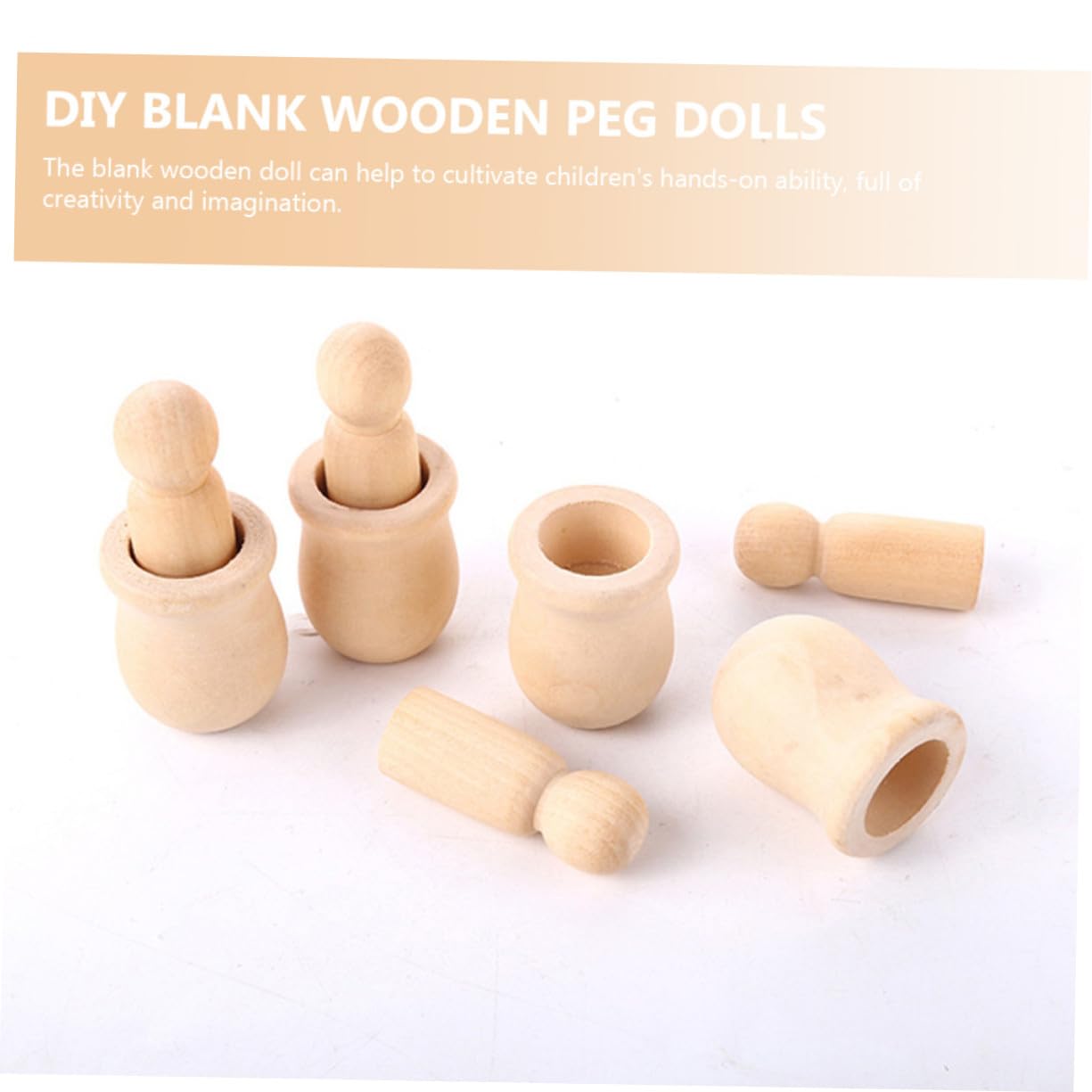 Anneome 20 piezas Muñecos de Madera sin Pintar para Manualidades DIY Figuras sin Terminar para Decorar y Fomentar Creatividad Infantil