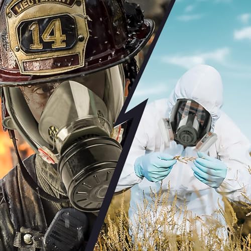 Vollgesichts-Atemschutzmaske mit Aktivkohlefilter – Luftreinigende Maske zum Schleifen, Spritzlackieren und industriellen Einsatz