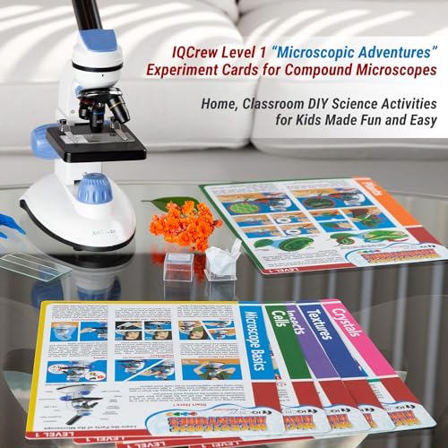 IQCrew - Microscope Experiment & Activity Cards for Kids & Students - Microscopic Adventures (Set of 6 Experiment Cards) - BK-EXCL1 - Thumbnail 3