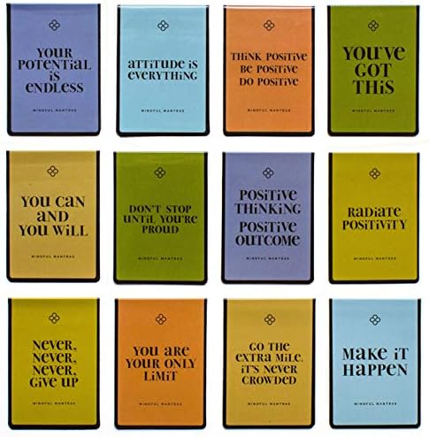 Magnetic Bookmarks -Motivational Affirmation Quote Mantra- Set of 12 Inspirational Bookmarks for All Ages, Men, Women, Teens Girls Students. Perfect Gifts for Friends, Coworkers & Student Incentives!