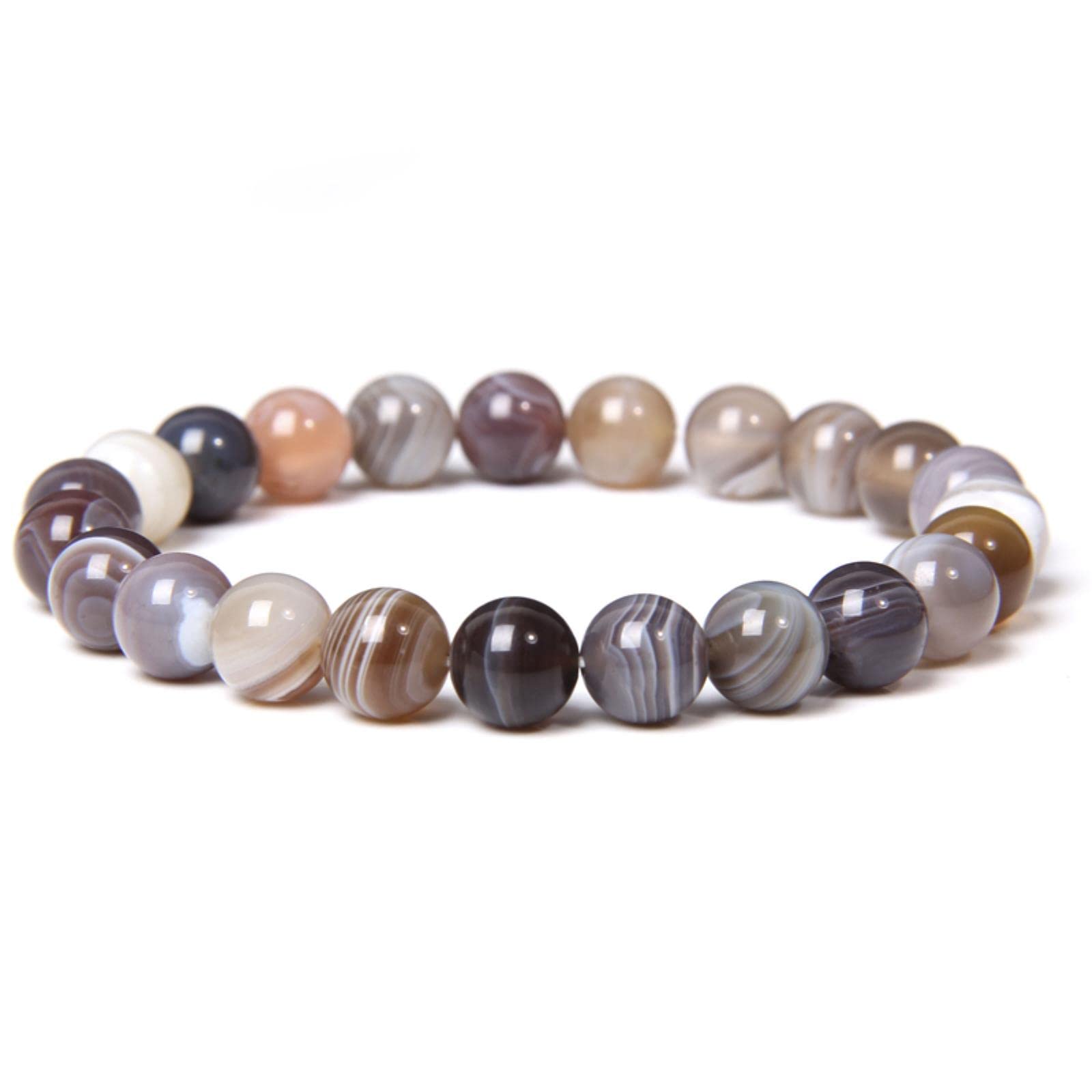 LYGBAOFUL Herren-Armbänder, natürliche Heilenergie, Tigerauge-Armband, poliert, 8 mm Perlen, Armreif, elastisch, Damenschmuck
