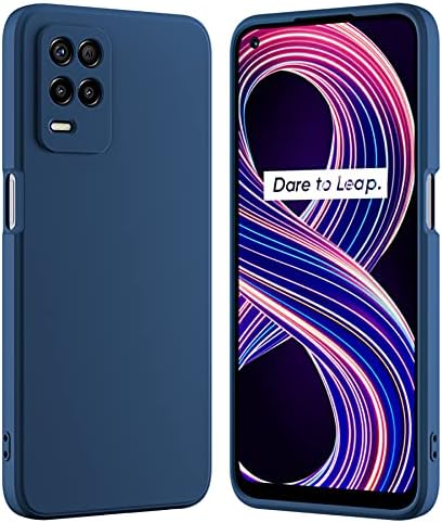 Cresee Compatible with Realme 8 5G Case, Thin Silicone Cover with Microfiber Interior Camera Protection Anti-Scratch Slim Fit Flexible Phone Case for Realme 8 5G, Blue