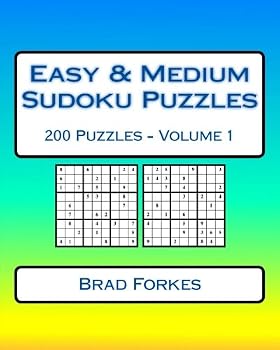 Paperback Easy & Medium Sudoku Puzzles Volume 1: 200 Easy & Medium Sudoku Puzzles Book