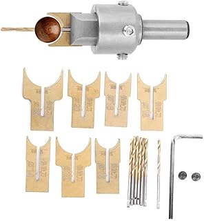 DEWIN 18Pcs Wooden Bead Maker Drill Bit Set, 14-25mm Carbide Blade Milling Cutter Set Spherical Beads Woodworking Tool for Hardwoods Include Ebony, Rosewood, Twist Knot, Sandalwood