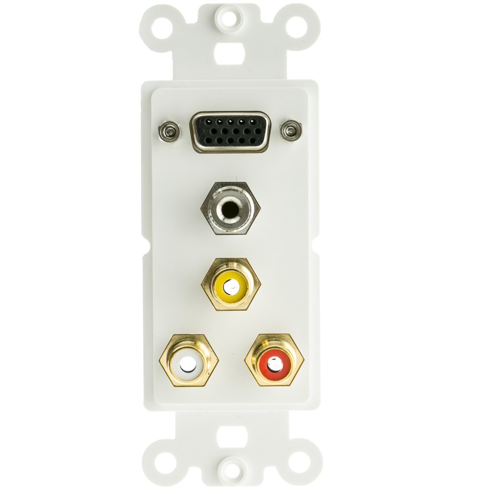 板 Amazon.com: Decora Wall Plate Insert, White, with 1 VGA, 3.5mm