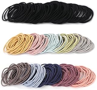Unaone 300 PCS Hair Ties, Multicolor Elastic Hair Bands Ponytail Holders, Stretchable Rubber Hair Band No Crease Hair Band 2mm for Thin Hair, Suitable for Women, Men, Girls and Boys