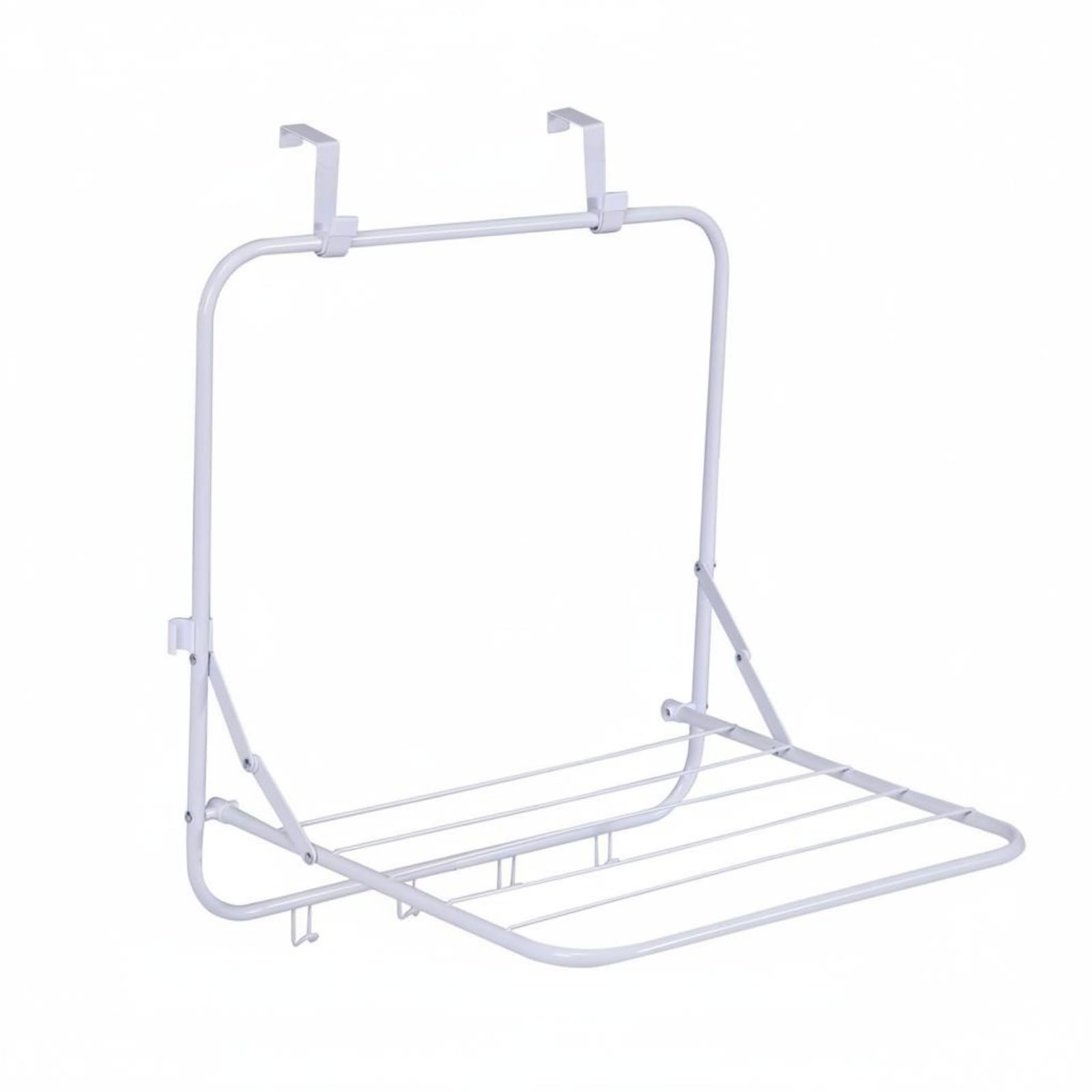 Rangement sans percer grâce à l'étagère suspendue pliable en métal blanc