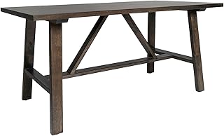 Flash Furniture Eli Farmhouse Trestle Coffee Table, Rustic Solid Wood Coffee Table, X-Frame Design, Living Room, Bedroom, Home Office, 19.75" H, Dark Gray
