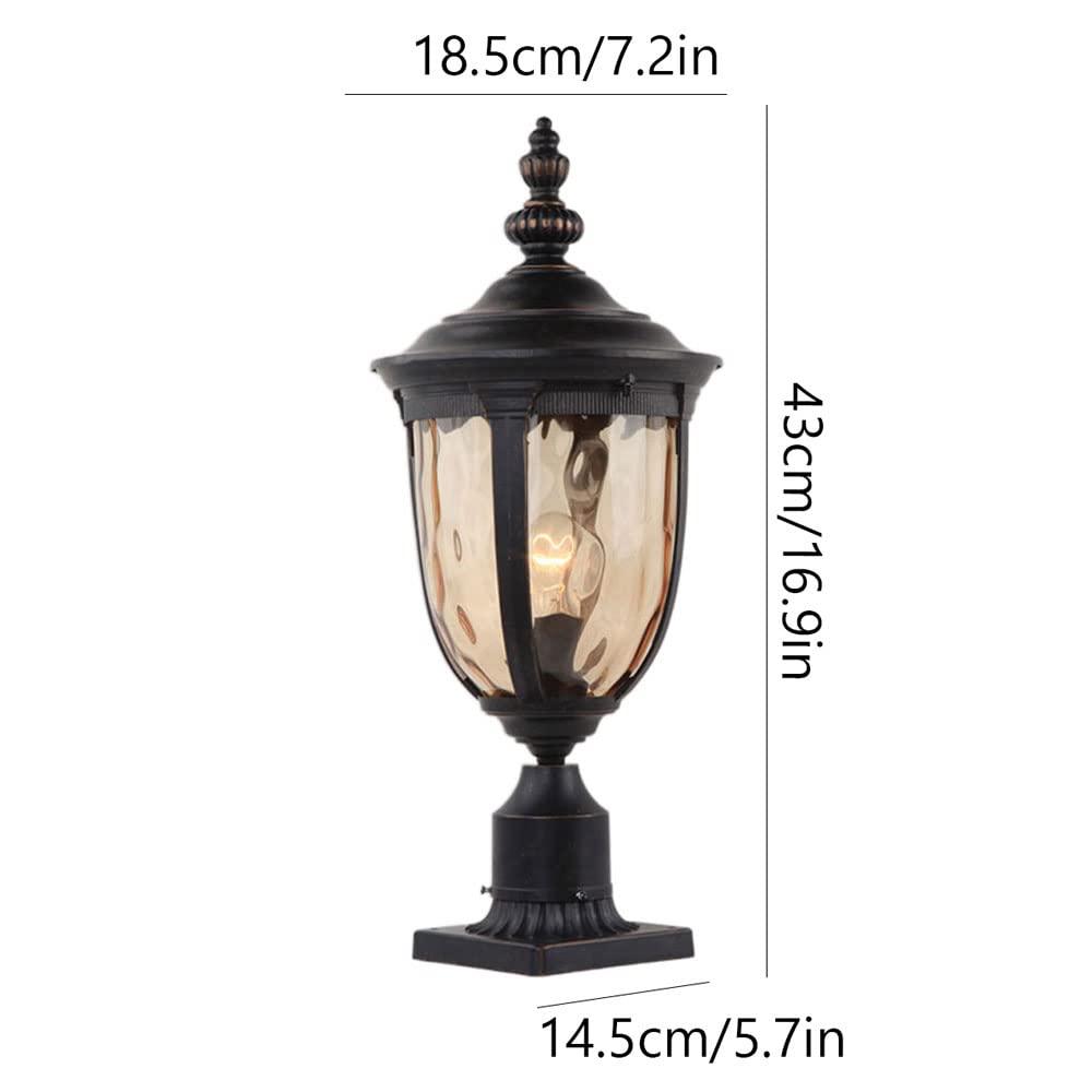 Lampy solarne, Wodoodporna Aluminiowa Obudowa I Szklana Lampa Słupkowa Nowoczesna Ogrodzeniowa(18cm)