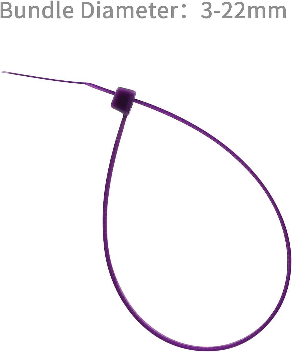 XINGO 1000 PCS 4 inch Cable Zip Ties, 18lb Strength, Small Tie Wraps Self-Locking Nylon Zip Ties for Indoor and Outdoor Use (Purple)