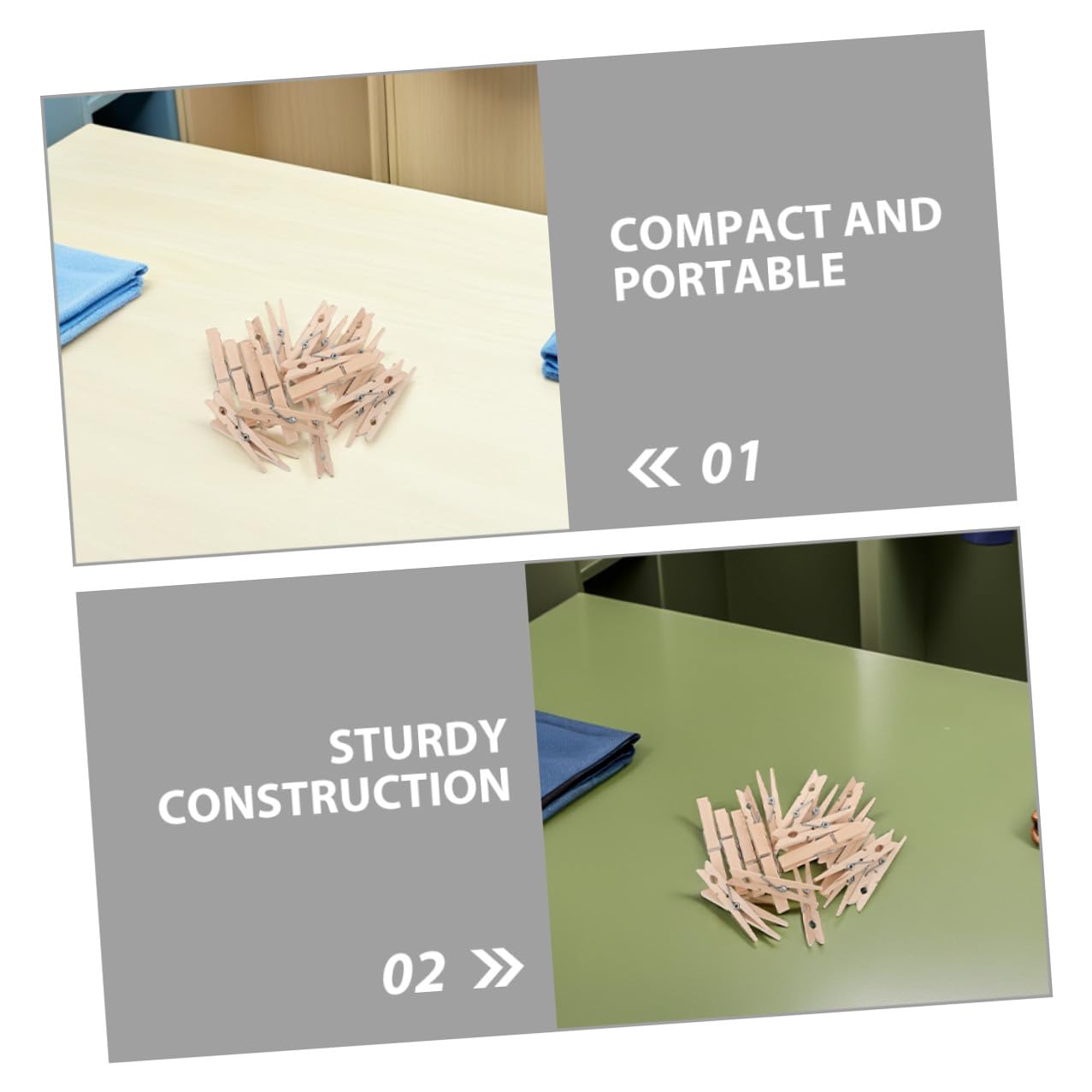 150 pezzi Mollette in Legno Resistenti per Bucato e Foto Mini Clip Antivento per Calze e Mollettine Portatili e Robuste per Asciugatura e Organizzazione Casa