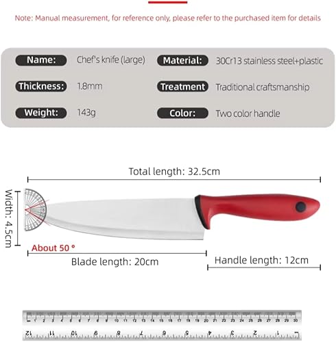 Miniatura 7 de Cuchillo de cocina de 8 pulgadas, cuchillo de chef de grado alimenticio, cuchillo de cocina profesional con mango de polipropileno antideslizante,