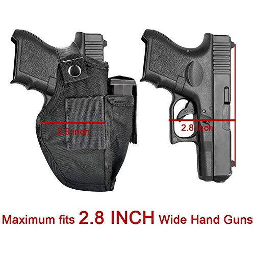 Universal Concealed Carry Airsoft Pistol Holster, Tactical Right & Left Hand Gun Holster For Women & Men Fits Subcompact To Large Handguns Black #TOP3
