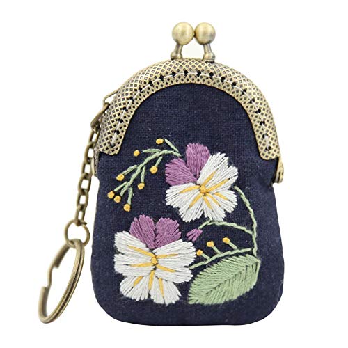 Kit Iniziale per Ricamo, Set per Punto Croce con Portachiavi, Ago, Cerchio da Ricamo per Bambini, Adulti e Principianti, Stile B