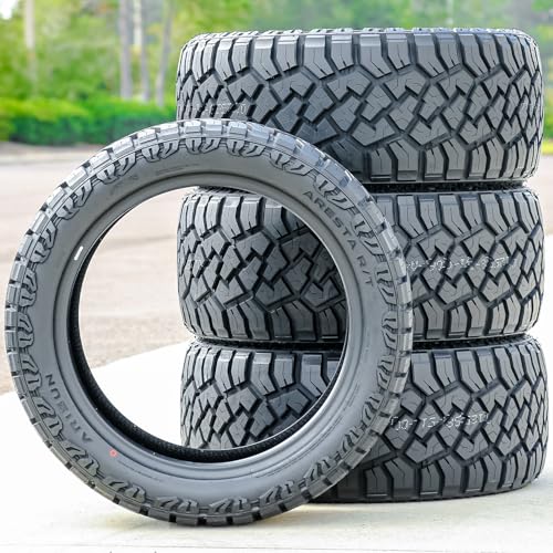 Set of 4 (FOUR) Arisun Aresta R/T ZG07 All-Terrain Mud Off-Road Light Truck Radial Tires-33X12.50R22LT 33X12.50X22 33X12.50-22 114Q Load Range F LRF 12-Ply BSW Black Side Wall
