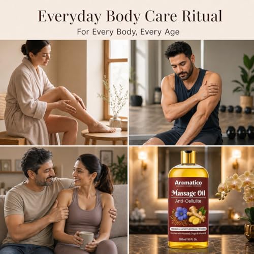 Image of AROMATICO Anti Cellulite Massage Oil for Skin Firming, Shaping & Toning of Cellulite-Prone Areas, Massage Oil for Women for Toning & Deep Nourishment |300ml