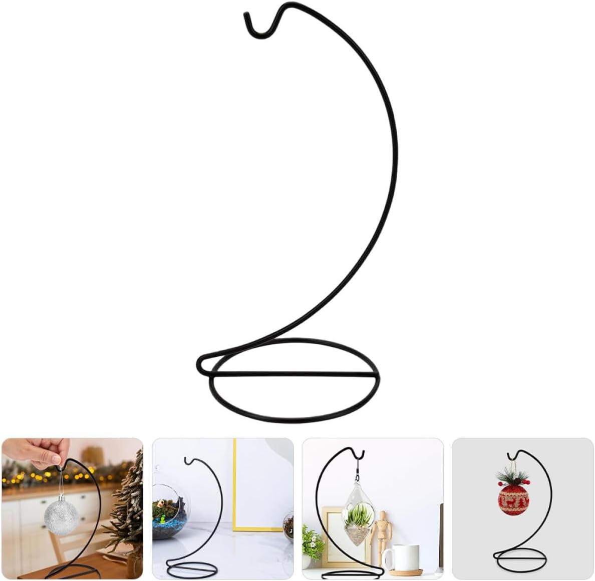 3 pack Hanging Globe Stand Holder Iron Ornament Display Hangers with Hook Indoor Globe Holder for Desktop Tabletop Home Office School 9.05 X 4.33 X 4.33 in