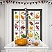 Adoreu Fall Leaves Window Clings Autumn Thanksgiving Acorns Window Sticker Harvest Maple Decorations Autumn Decals Party Decor Ornaments (8 Sheets)