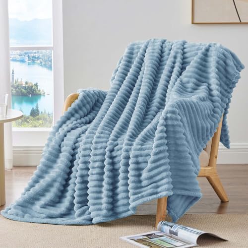 BEDELITE Kuscheldecke Flanell 150x200 Hellblau – Bild 7