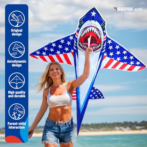 image for SGftre Complete Kite with Handle, Line & Accessories,Easy to Fly for K