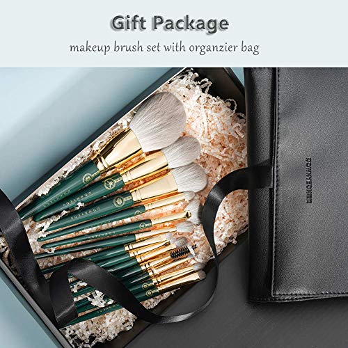 Rownyeon Makeup Brush Set 13Pcs Premium Cosmetic Makeup Brushes For Foundation Blending Blush Concealer Eye Shadow Synthetic Fiber Bristles, Travel Makeup Bag Included #TOP2