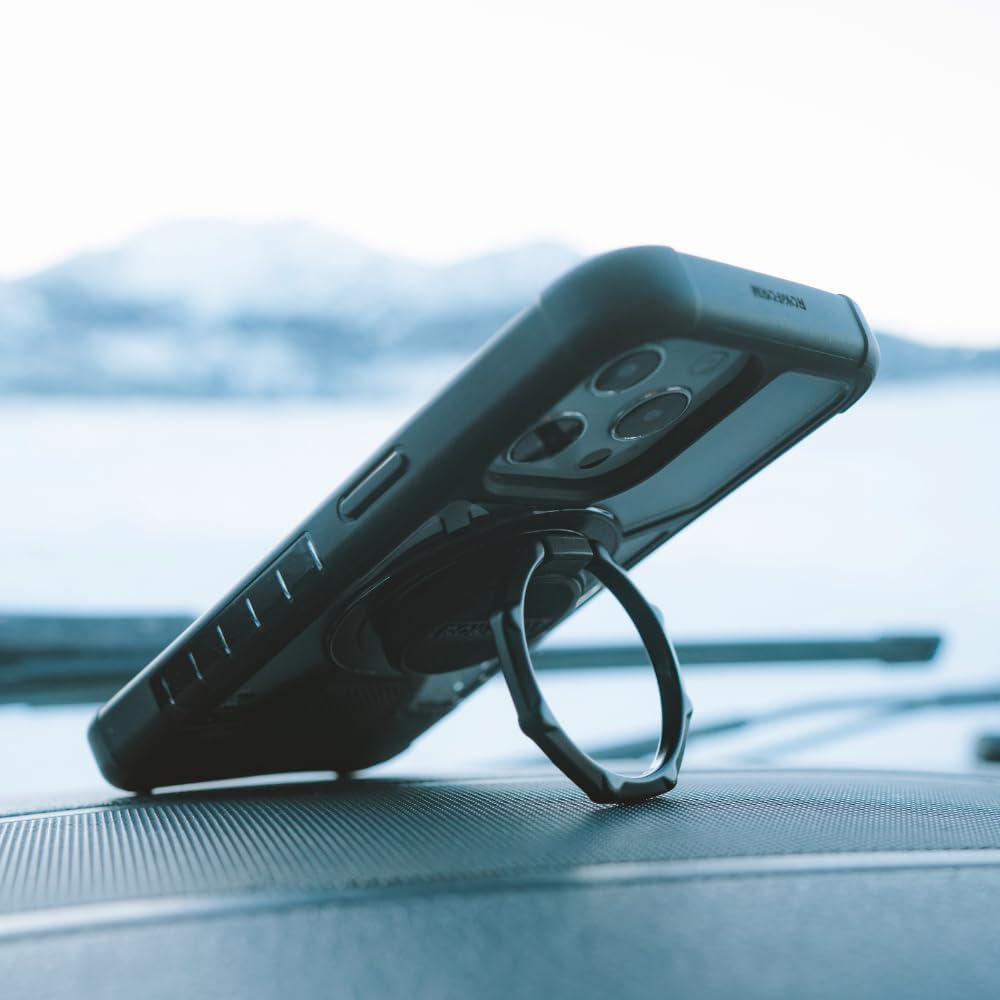 Rokform - Magnetic Sport Ring Grip and Stand, Thin Metal Cell Phone Ring Holder, Specially Designed for Rokform iPhone & Samsung Twist Lock Cases (Black)