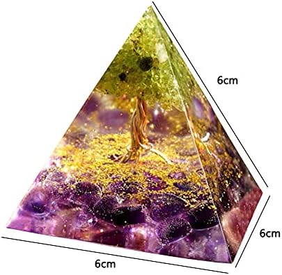 Moonstone Crystal Orgone Pyramid Ogan Crystal Energy Tower Nature Reiki Chakra Crushed Stone Jewelry Flower of Life Crystal Orgonite Pyramid Healing Chakra Pyramid
