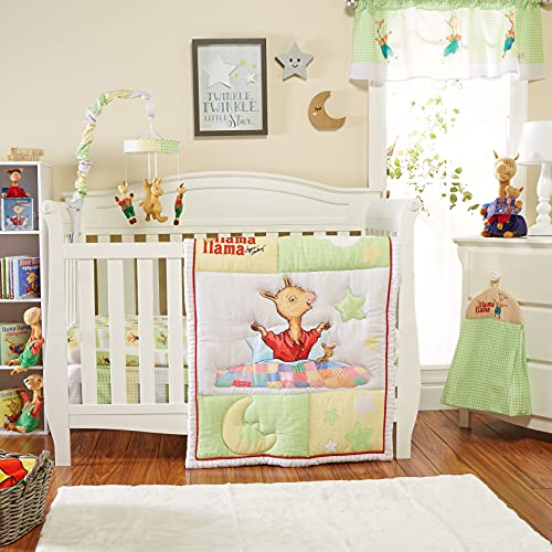 Everyday Kids Llama Llama 4 Pc Crib Bedding And Nursery Set Includes Baby Bed Quilt, Fitted Sheet, Dust Ruffle And Diaper Stacker; Sweet Images Of Llama Llama, Moon And Stars For Boys And Girls #TOP2