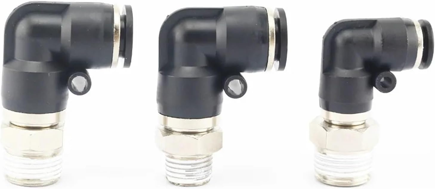 L-type 360 degree high speed rotating pneumatic fittings 6mm 8mm 10mm 12mm (Color : 12mm, Size : M5)