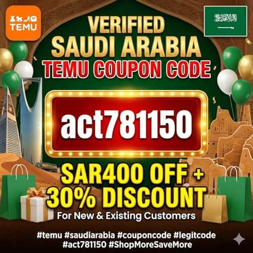 NEW &para;&deg;Saudi Arabia ⪩ Temu Coupon Code [act781150] SAR400 Off For New & Existing Users cover art