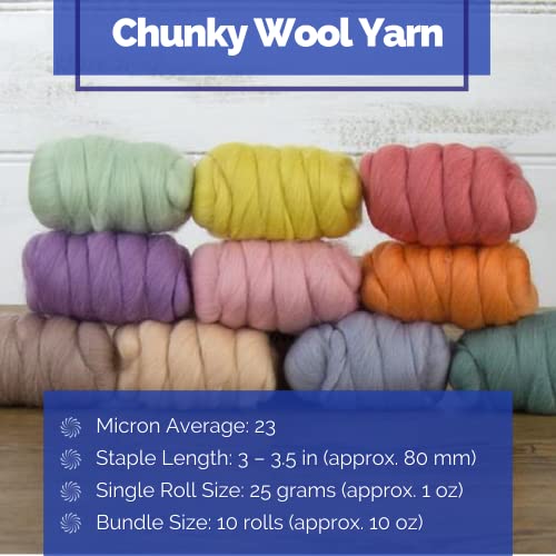 Revolution Fibers | Mixed Merino Wool Variety Pack | Perfect Wool Roving For Spinning, Needle Felting, Wet Felting, Weaving And Crafting (Pretty Pastels (Multicolored), 250 Grams) #TOP2