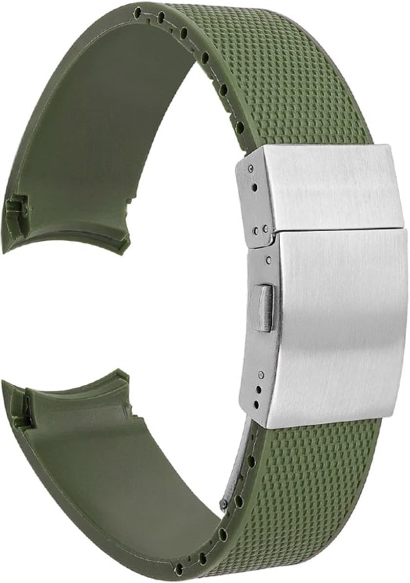 21mm Rubber Silicone Watchband Waterproof Belt Compatible with Longines Conquest HydroConquest L3 Watch Strap Folding Buckle Accessories
