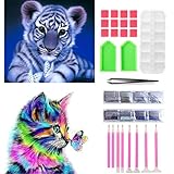 Herefun 2 Stücke 5D DIY Diamond Painting Kits, Diamant Painting Bilder für Kinder, Diamant Malerei für Hause Wand Dekoration Mit Kindern Geburtstag Geschenk 30 x 30 cm