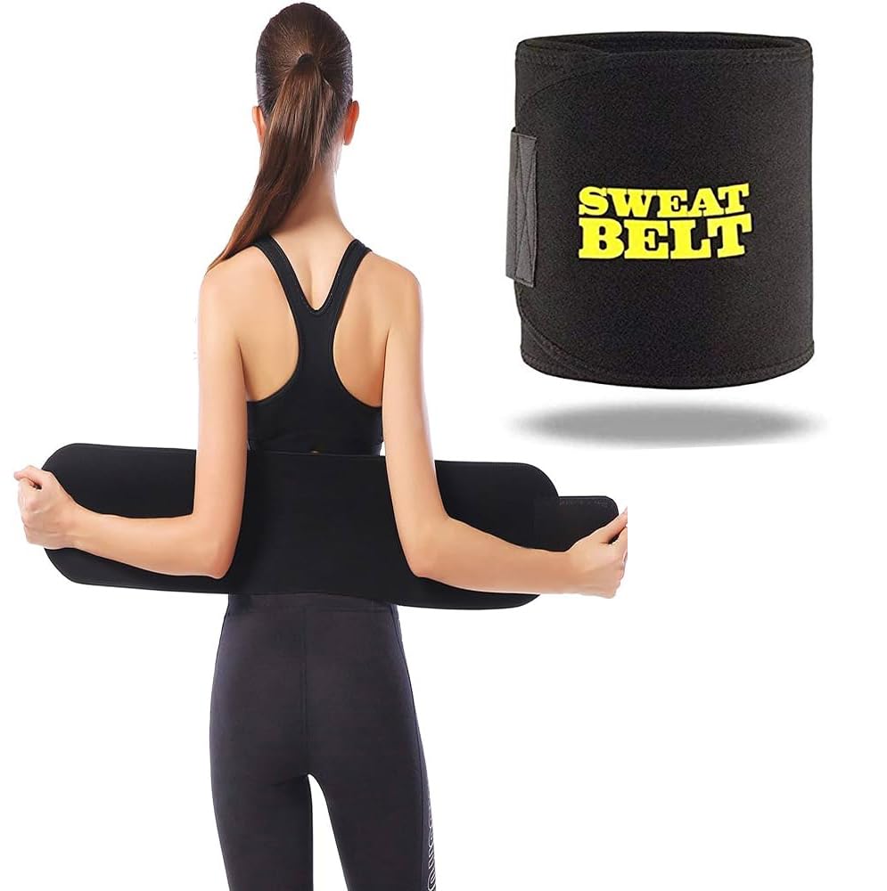 Sweat Belt for Women & Men Neoprene Lower Back Waist Support Slim Belt Waist Workout Trainer Belt for Women and Men, Black-image-24