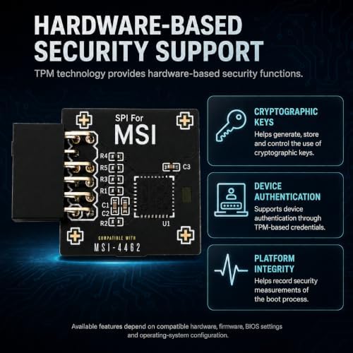 TPM 2.0 SPI 12-1 Pin Module for MSI Motherboards, MS-4462 — 사진 7
