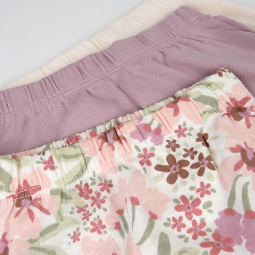 Image of HonestBaby Baby 3-Pack Footed Pants Roomy Fit Pull on Bottoms 100% Organic Cotton for Infant Baby Boys, Girls, Unisex