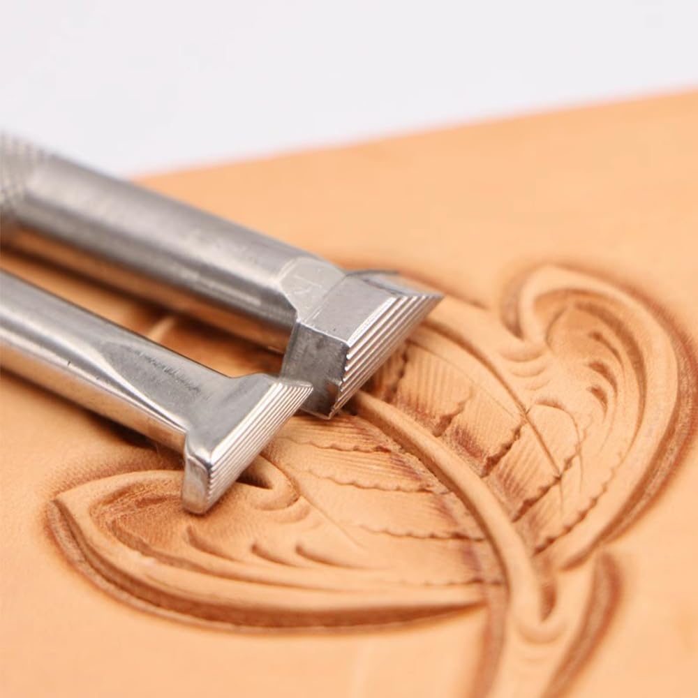 Leaf Liner Leather Stamps Stamping Tools LeatherCrafts Carving Punches Tools 2Pcs 304 Stainless Steel Leaf Liner Stamp