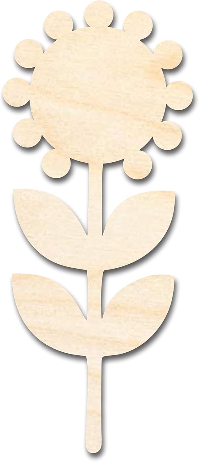 Unfinished Wood Folk Sunflower Shape Flower Craft up to 46" DIY 18" / 1/2"
