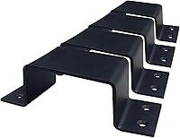 Vista 18 de Soportes resistentes de 8 x 2 x 2 pulgadas de largo, soporte de esquina de hierro grande, grosor de 0.118 pulgadas, incluye tornillos