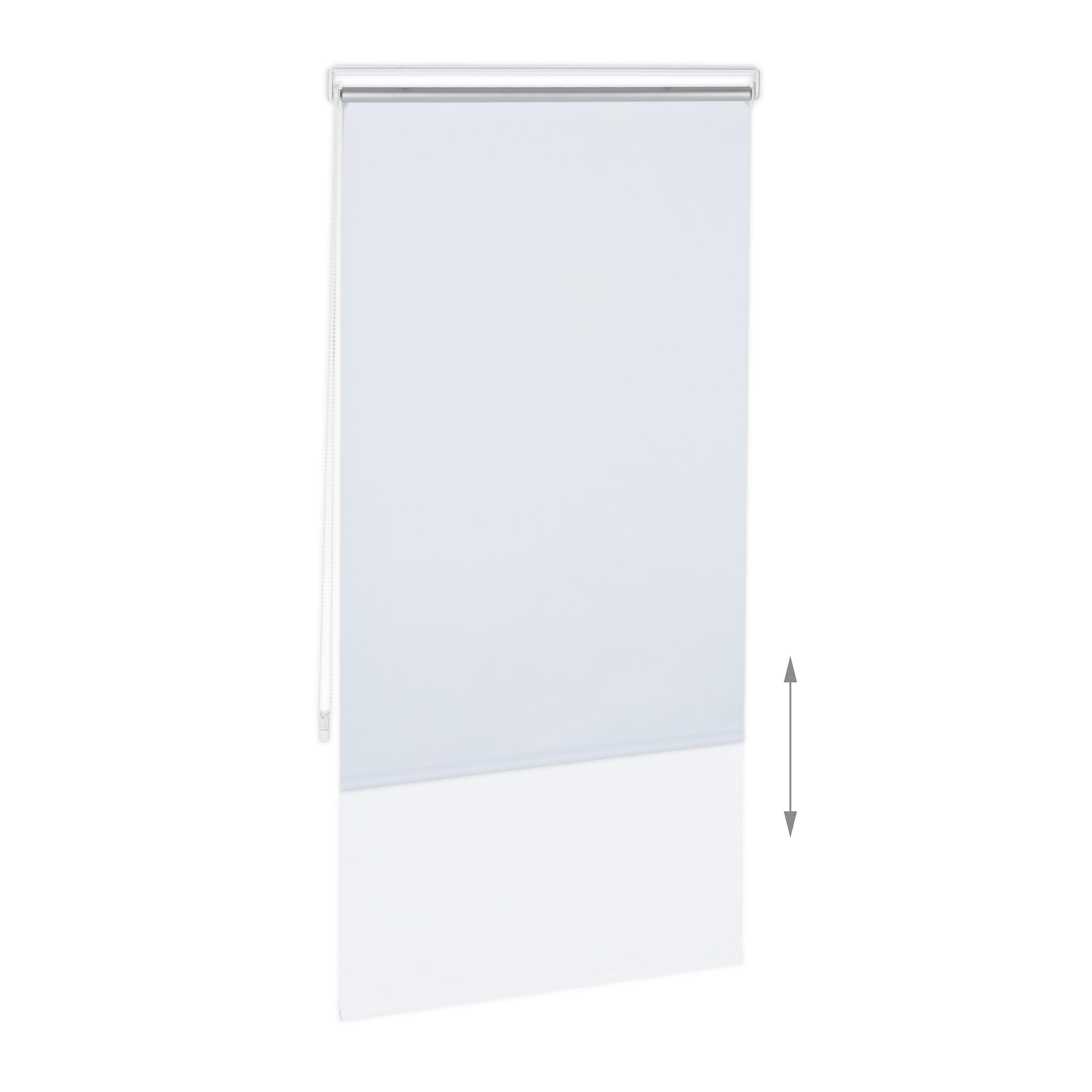 Relaxdays Tenda a Rullo per Interni Termica, Tendina Oscurante e Isolante, Catenella, 80x220cm, Tessuto L: 76 cm, Bianco